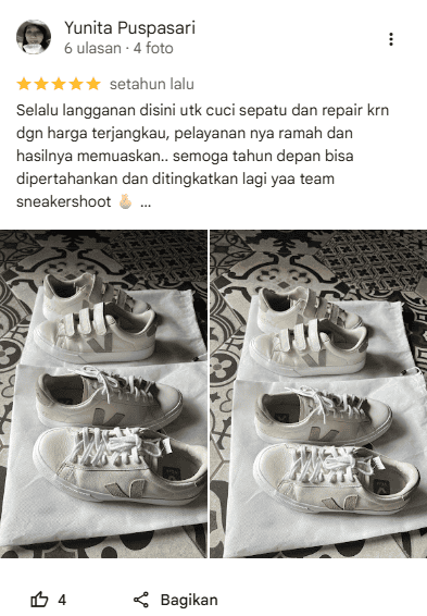 Testimoni Pelanggan Setia Sneakershoot.id Cuci Sepatu Sneakers