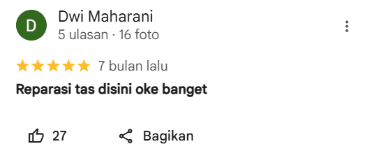 Rating Terkait Jasa Reparasi Tas