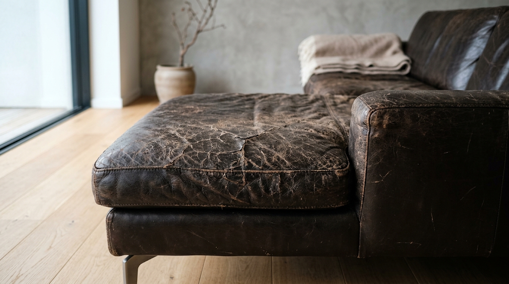 3. Sofa Kulit Rentan Retak dan Mengelupas