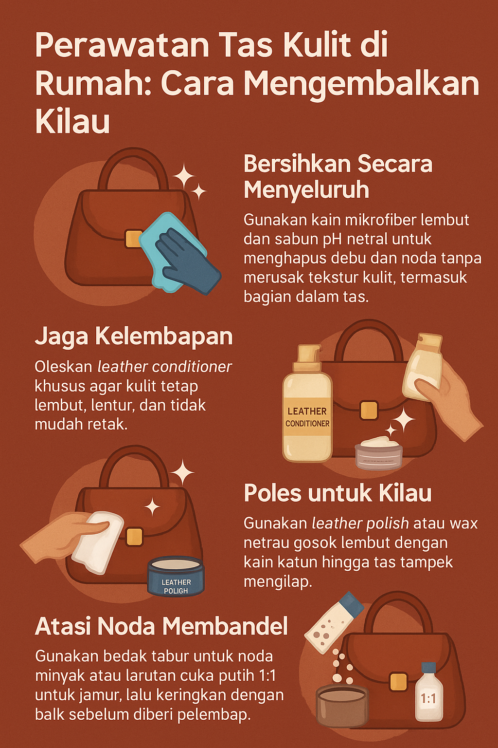 Perawatan Tas Kulit di Rumah: Cara Mengembalikan Kilau