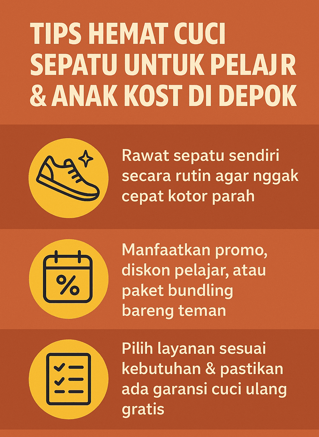 Infografik: Tips Hemat Cuci Sepatu Untuk Pelajar dan Anak Kost di Depok