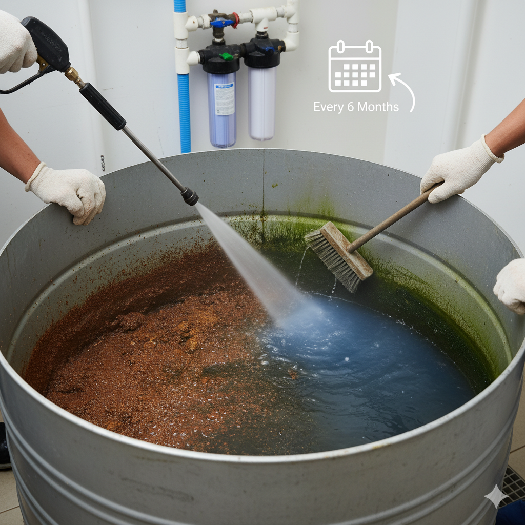 Seberapa Sering Tangki Penampungan Air Harus Dibersihkan?