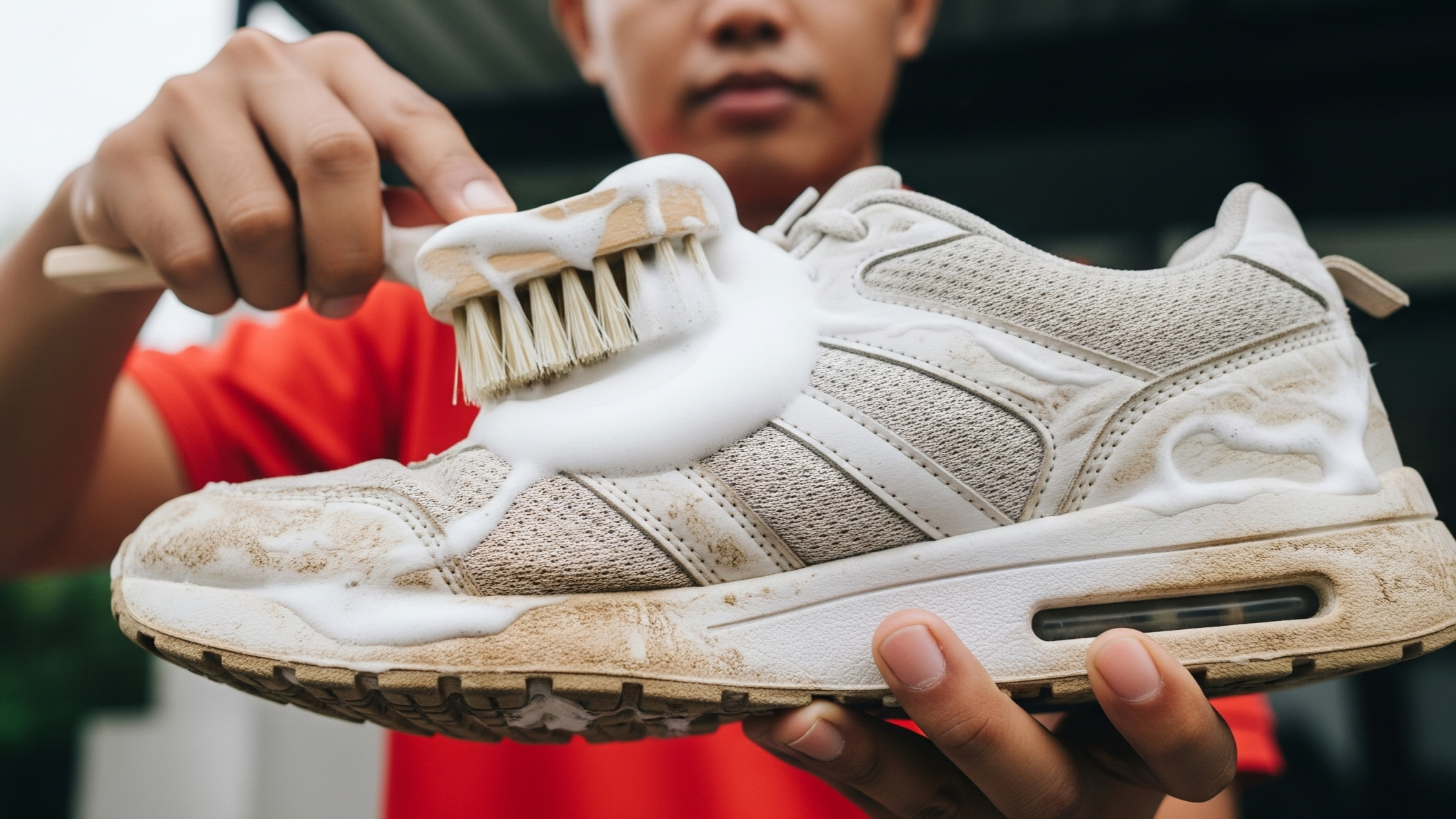 Bersihkan Debu dan Kotoran Kasar pada Sepatu Nike