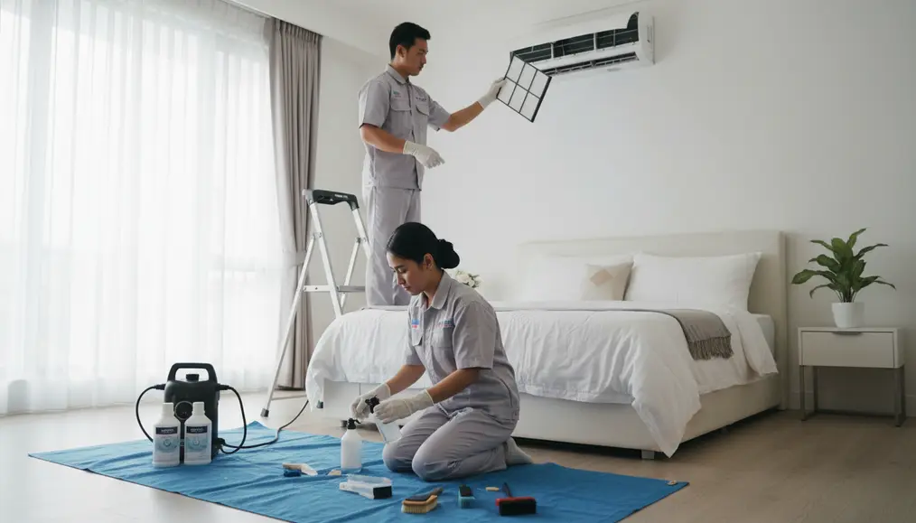 Proses Cuci AC Profesional oleh Home Steril