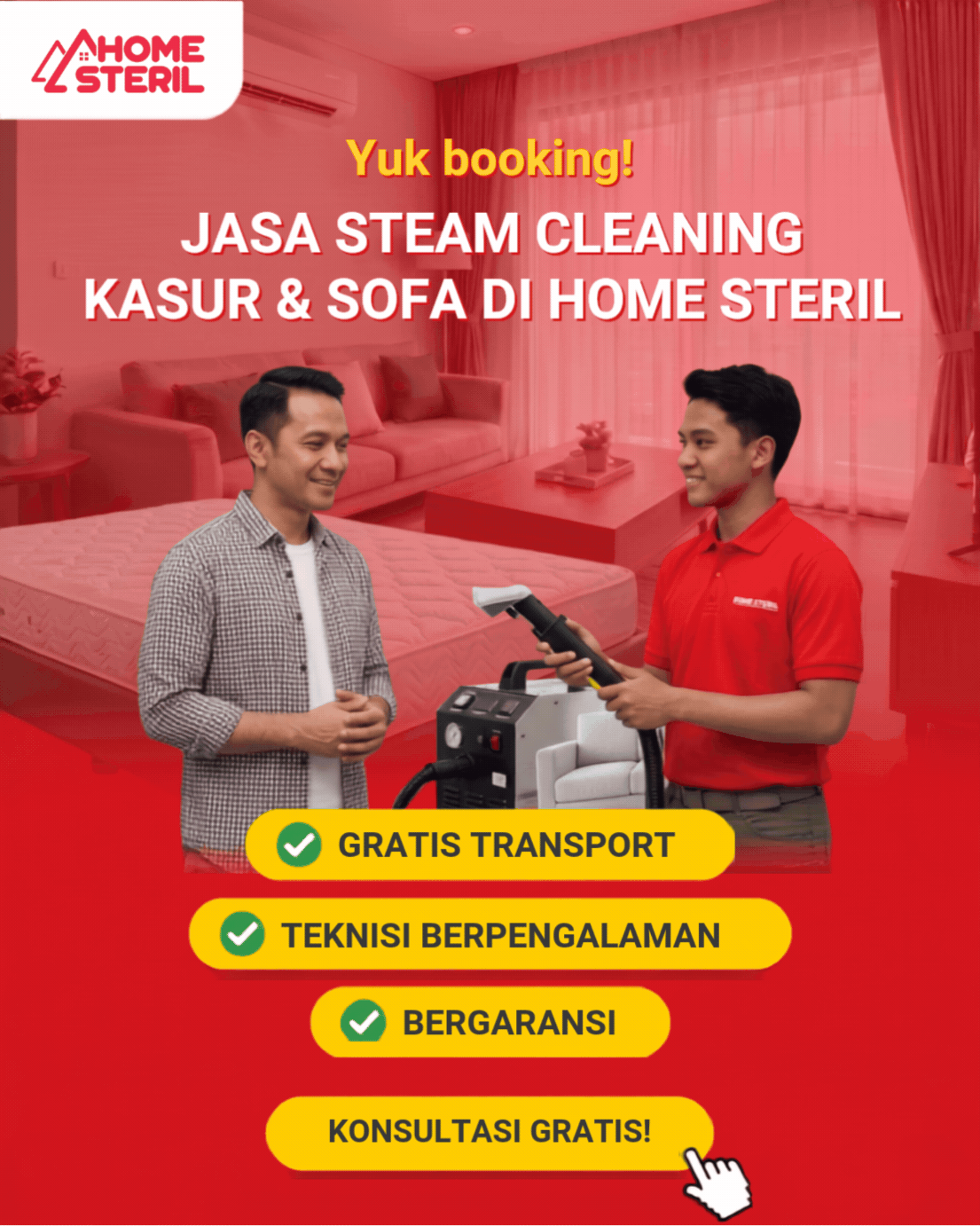 Jasa Steam Cleaning di Homesteril.com