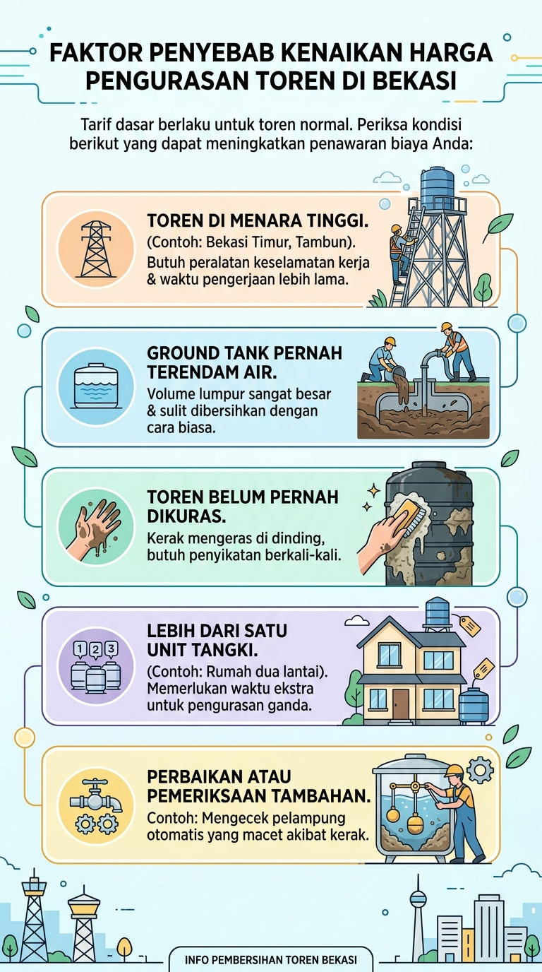 Infografik : Faktor Penyebab Kenaaikan Harga Pengurasan Toren di Bekasi