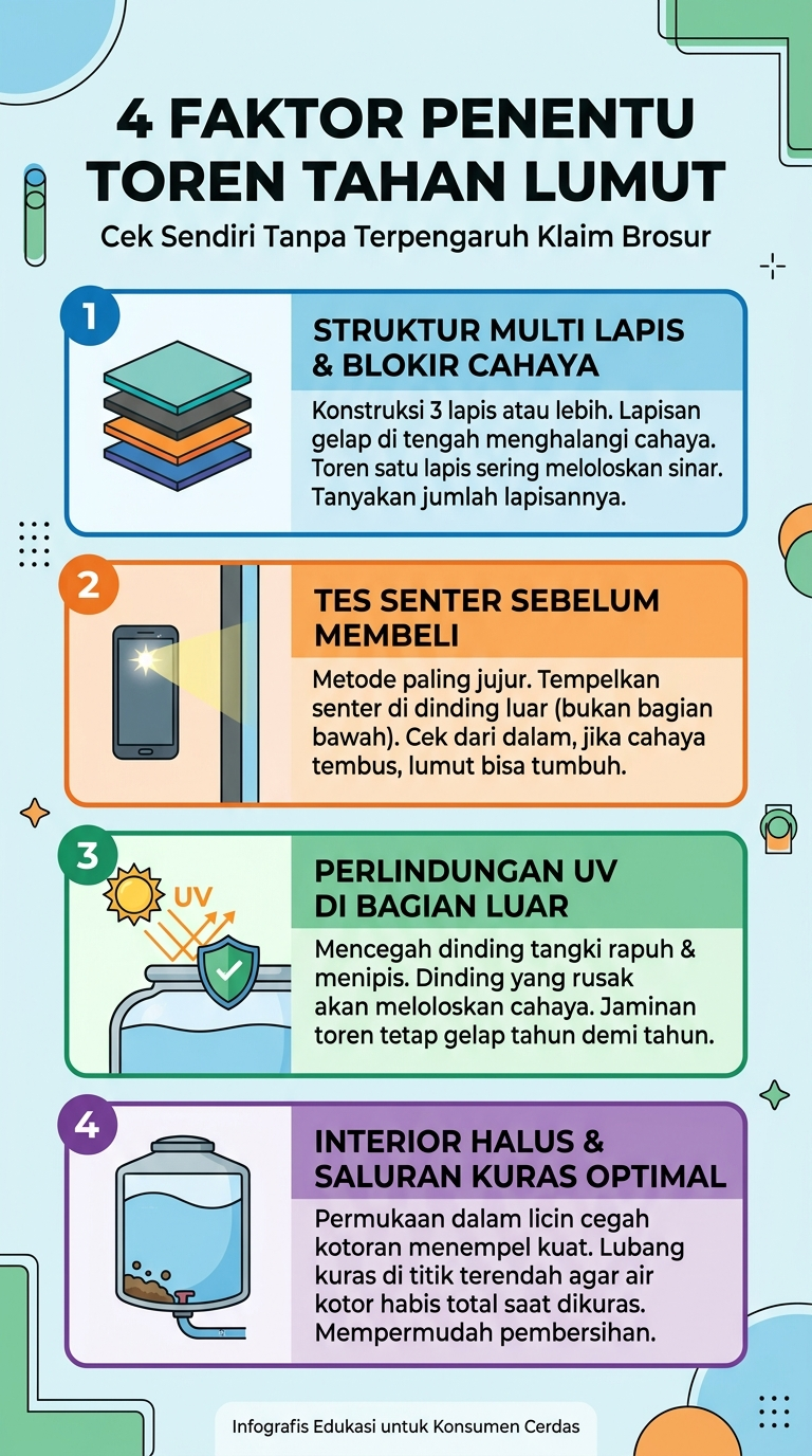 Infografik : 4 Faktor Penentu Toren Tahan Lumut