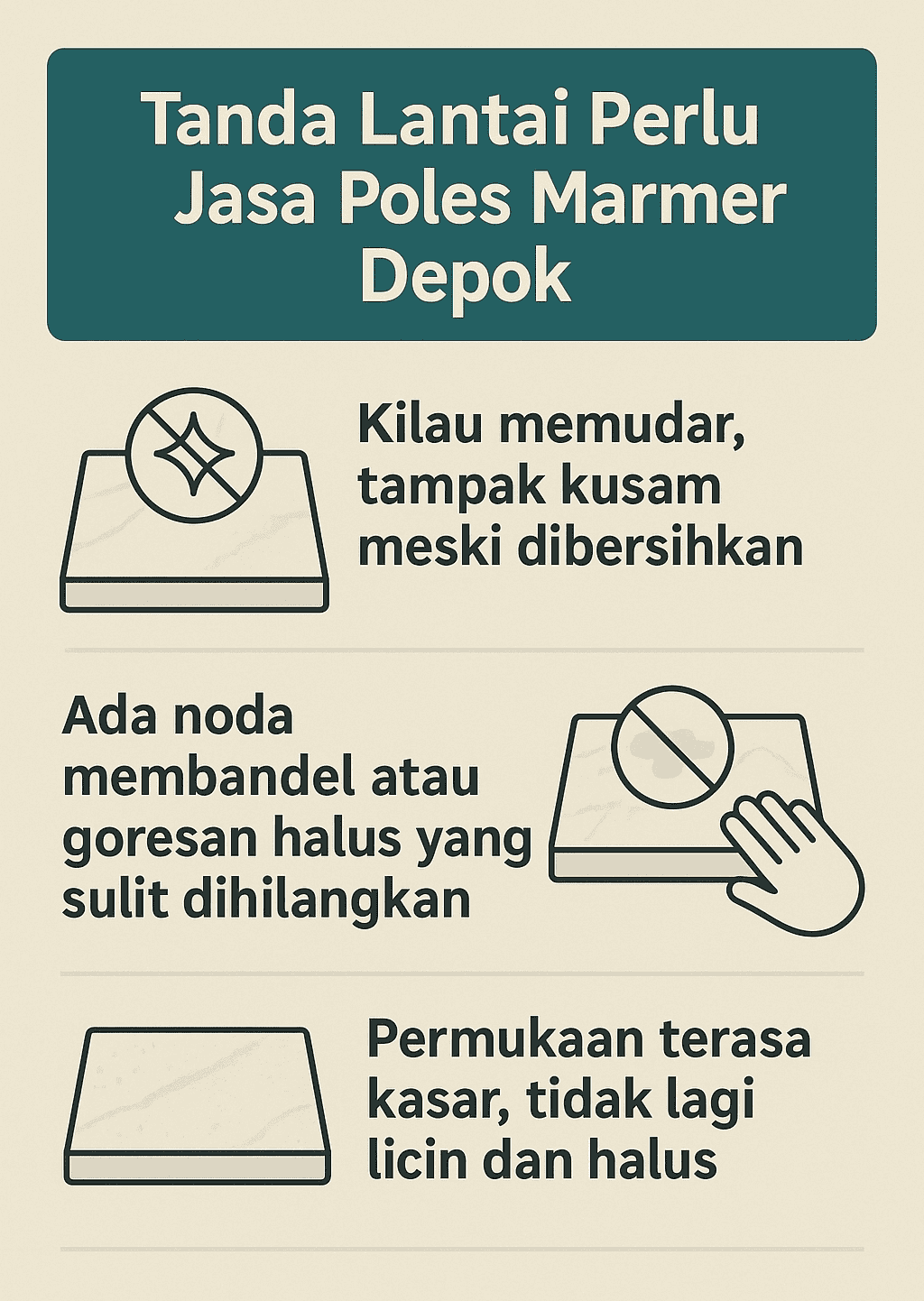 Infografik: Tanda Lantai Perlu Jasa Poles Marmer Depok