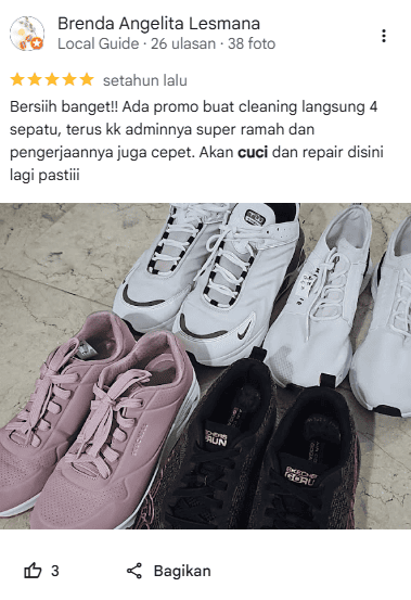 Review Pelanggan Cuci Sepatu di Sneakershoot