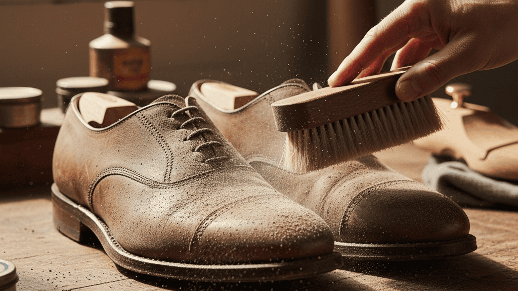 Membersihkan Debu Kering, Tahapan Awal Mencuci Sepatu Kulit Sintetis