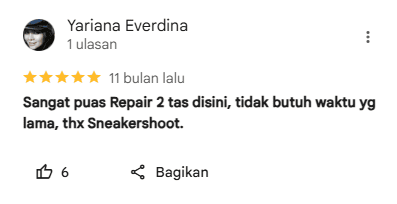 Review Pelanggan di Sneakershoot.id
