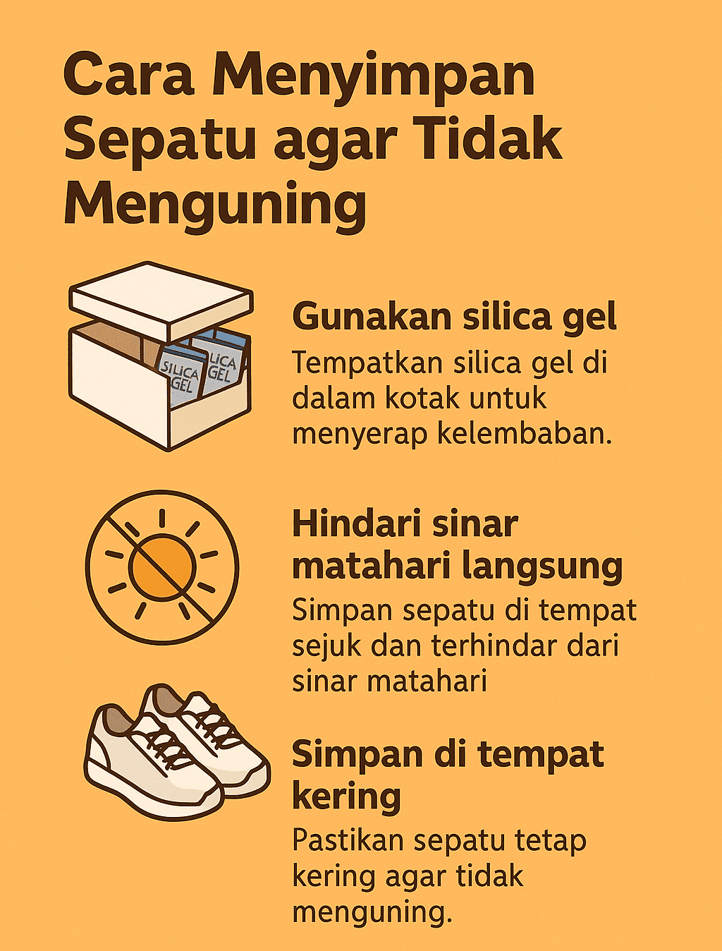 Infografik: Cara Menyimpan Sepatu agar Tidak Menguning