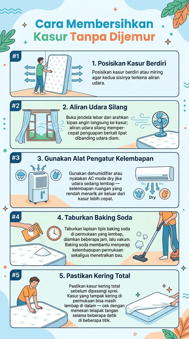 Infografik : Cara Membersihkan Kasur Tanpa Dijemur
