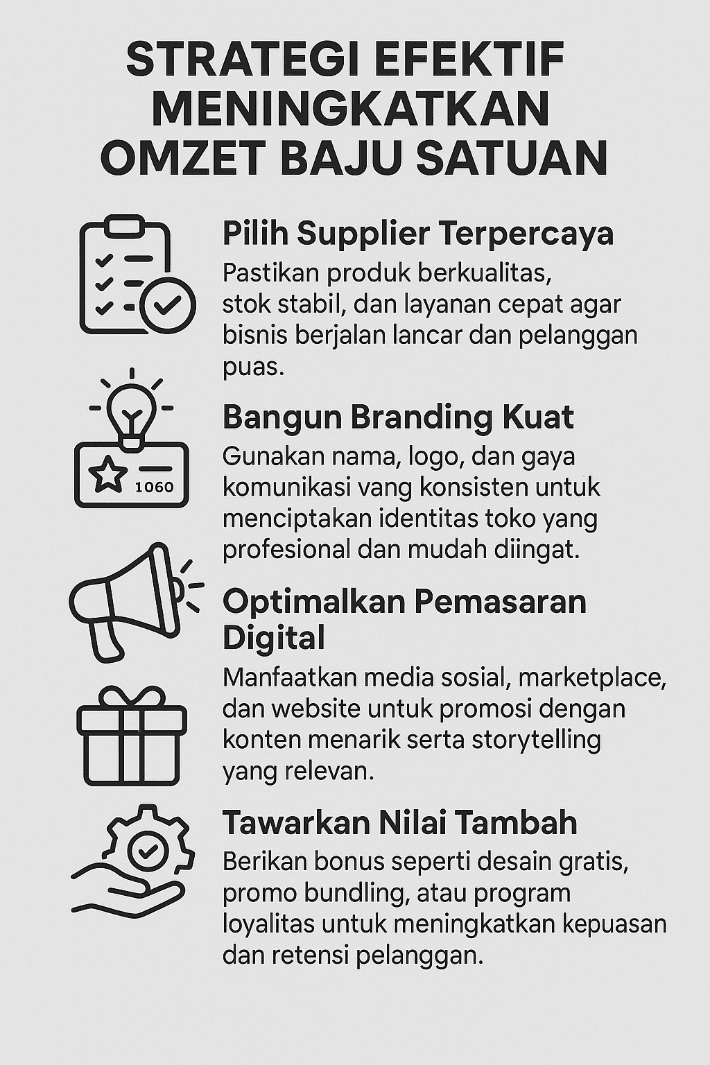 info grafik : Strategi Efektif untuk Peningkatan Omzet Baju Satuan