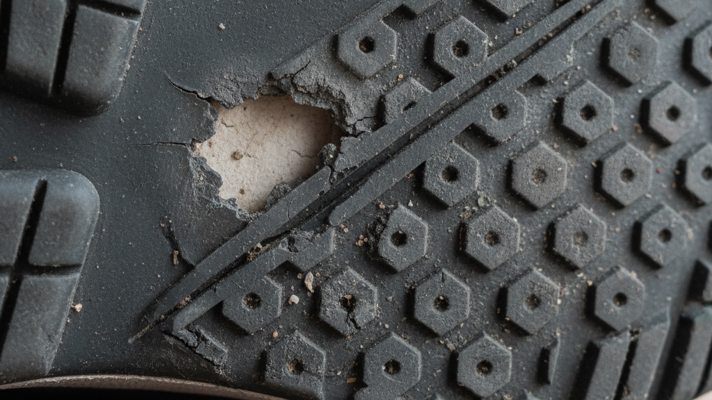 Kerusakan Fisik Seperti Outsole Sepatu Retak