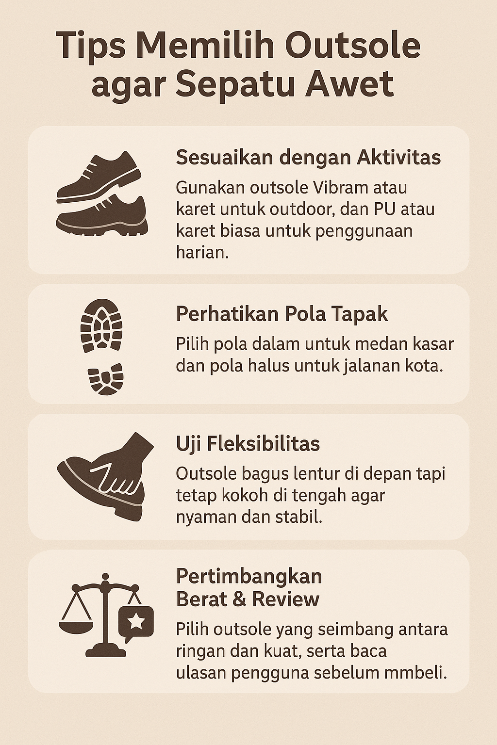Tips Memilih Outsole agar Sepatu Awet