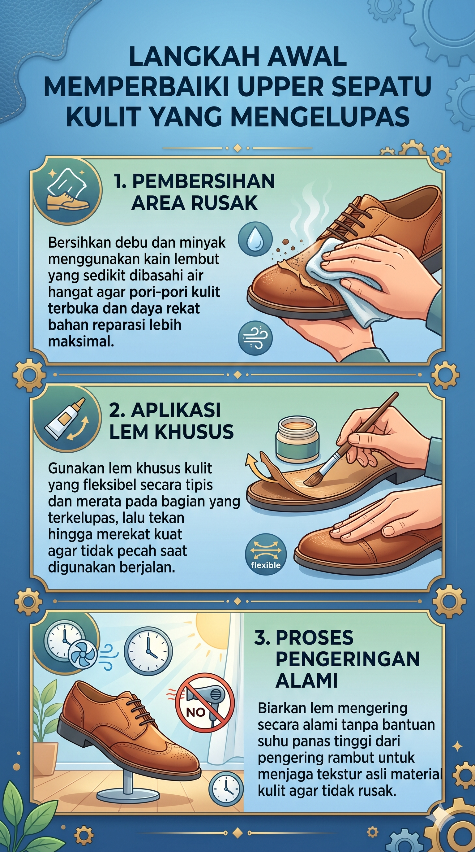 Langkah Awal Memperbaiki Upper Sepatu Kulit yang Mengelupas