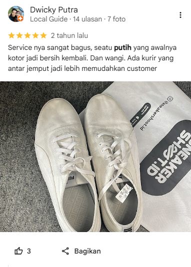 Ulasan Pelanggan Menggunakan Jasa Unyellowing Sepatu Sneakershoot