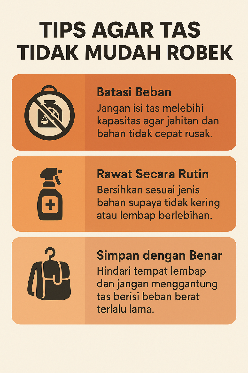 Tips Agar Tas Tidak Mudah Robek