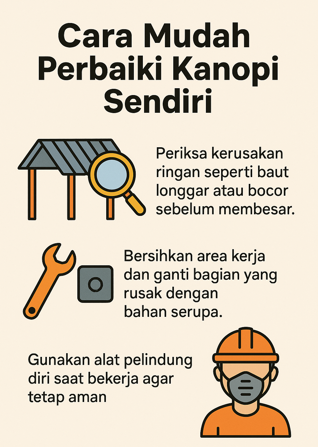 Infografik:Cara Mudah Perbaiki Kanopi Sendiri
