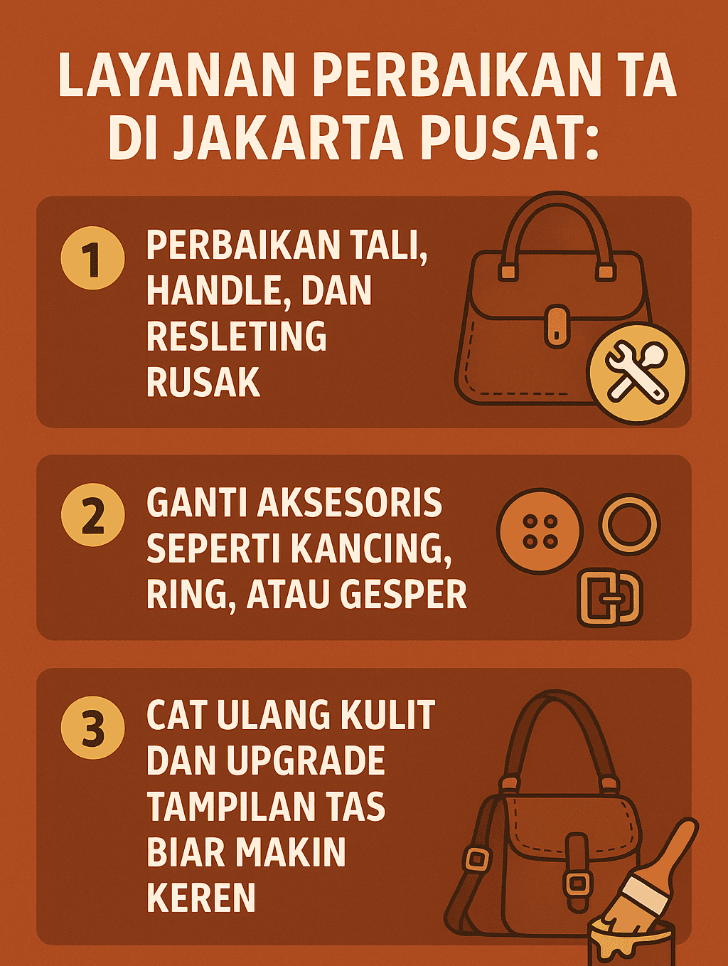 Infografik: Layanan Perbaikan Tas Di Jakarta Pusat