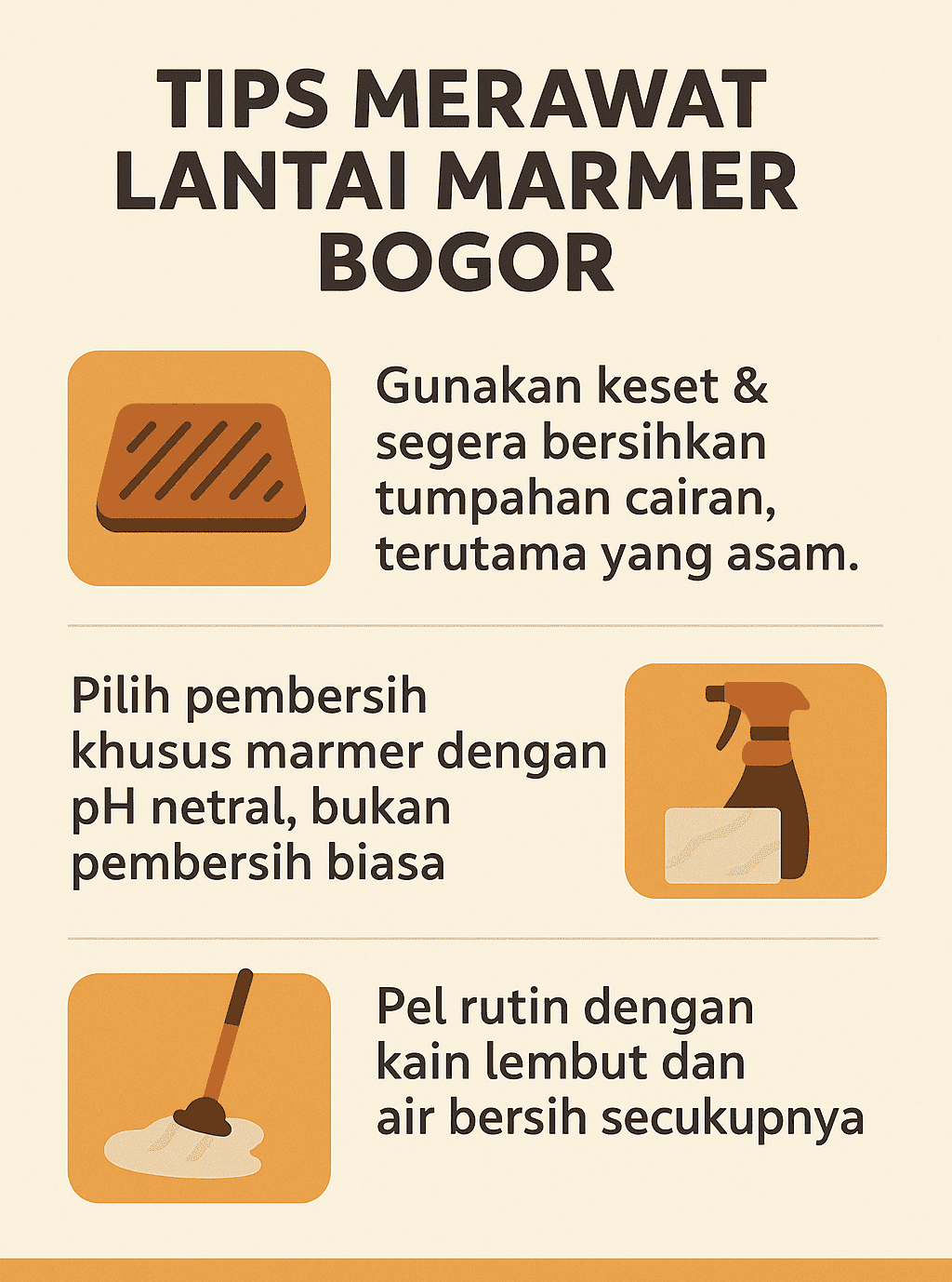 Infografik: Tips Merawat Lantai Marmer Bogor