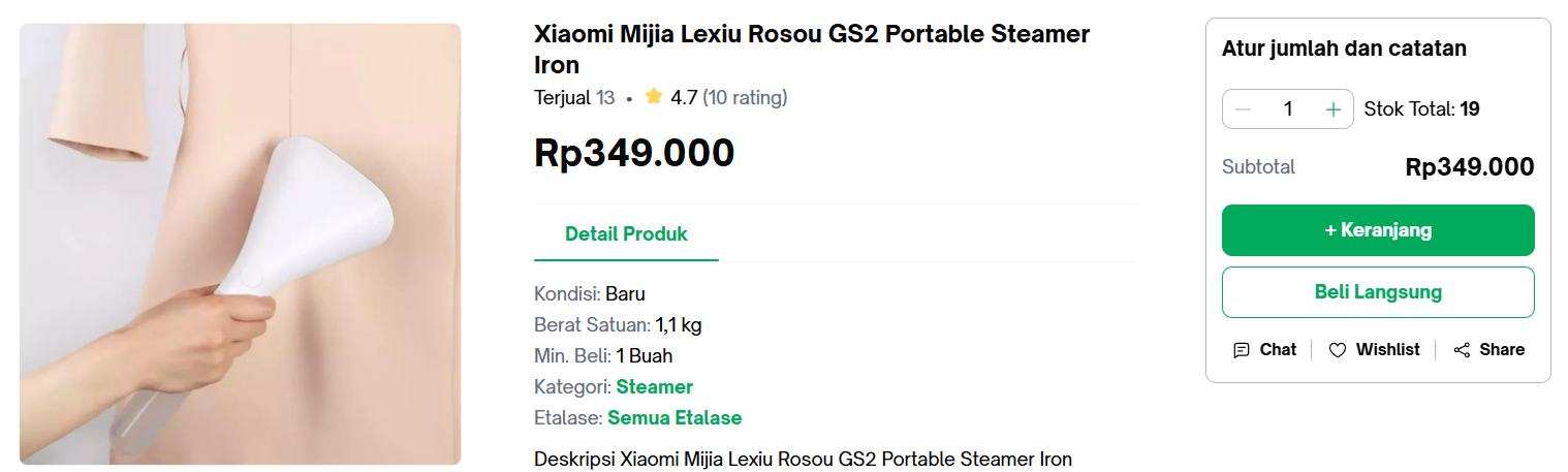3. Xiaomi Lexiu Steam Cleaner: Desain Minimalis nan Elegan