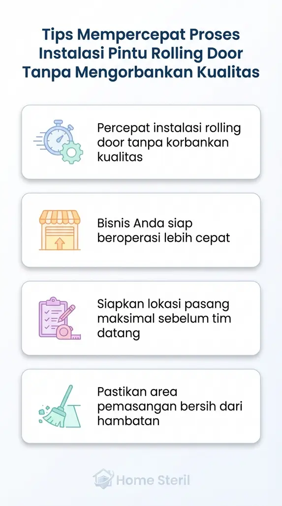 Tips Mempercepat Proses Instalasi Pintu Rolling Door Tanpa Mengorbankan Kualitas