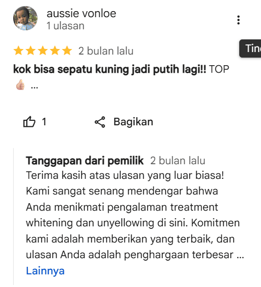 Review pelanggan di sneakershoot.id