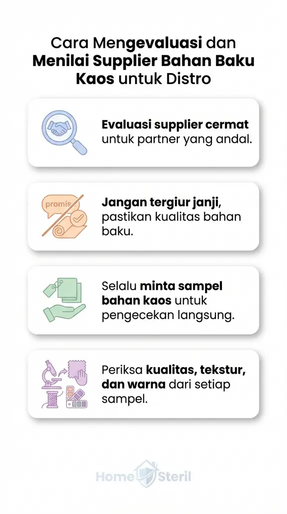 Cara Mengevaluasi dan Menilai Supplier Bahan Baku Kaos untuk Distro