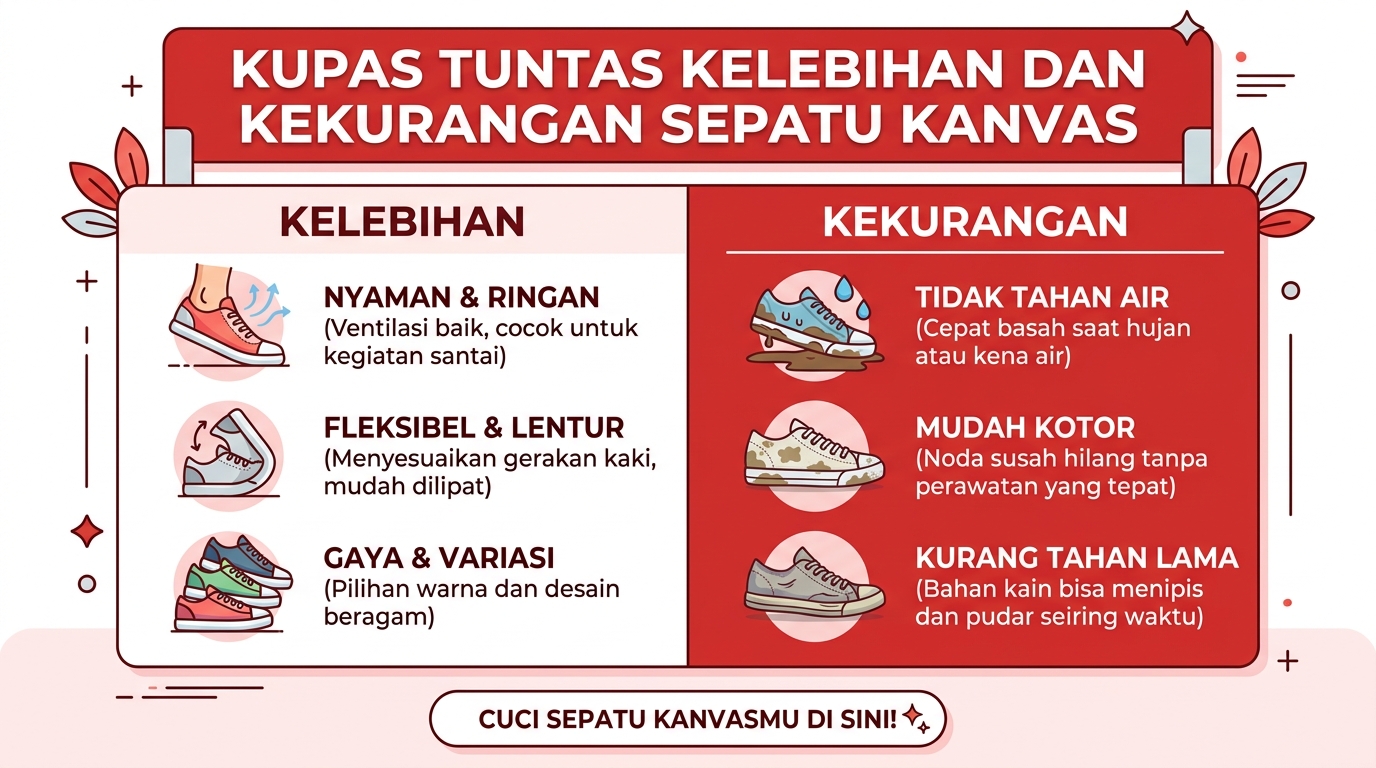 Infografik Kupas Tuntas Kelebihan dan Kekurangan Sepatu Kanvas