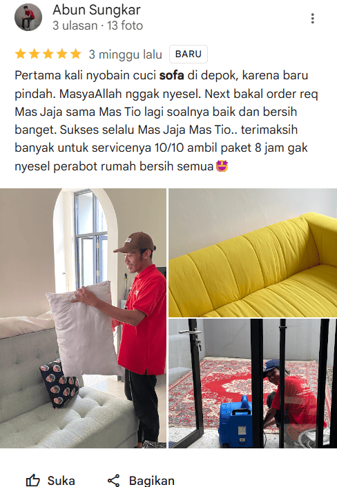 Review Jasa Cuci Sofa di Home Steril