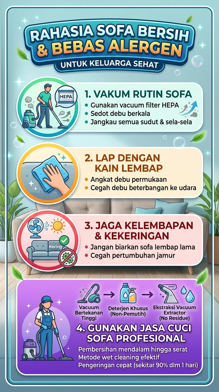 Infografik : Rahasia Sofa Bersih& Bebas Alergen