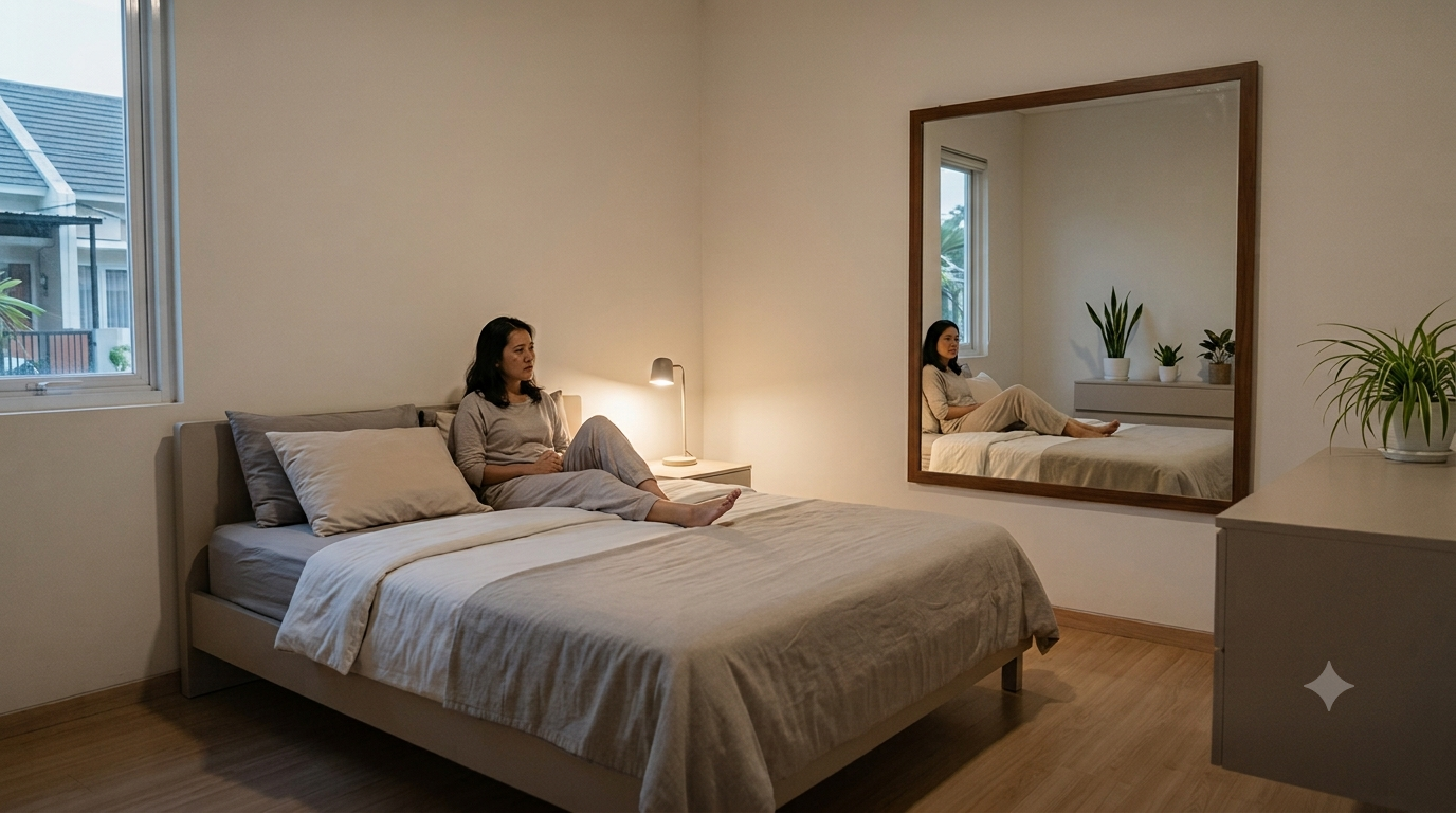 Kenapa tidur tidak boleh menghadap kaca? Ini satu-satunya alasan yang bisa diukur
