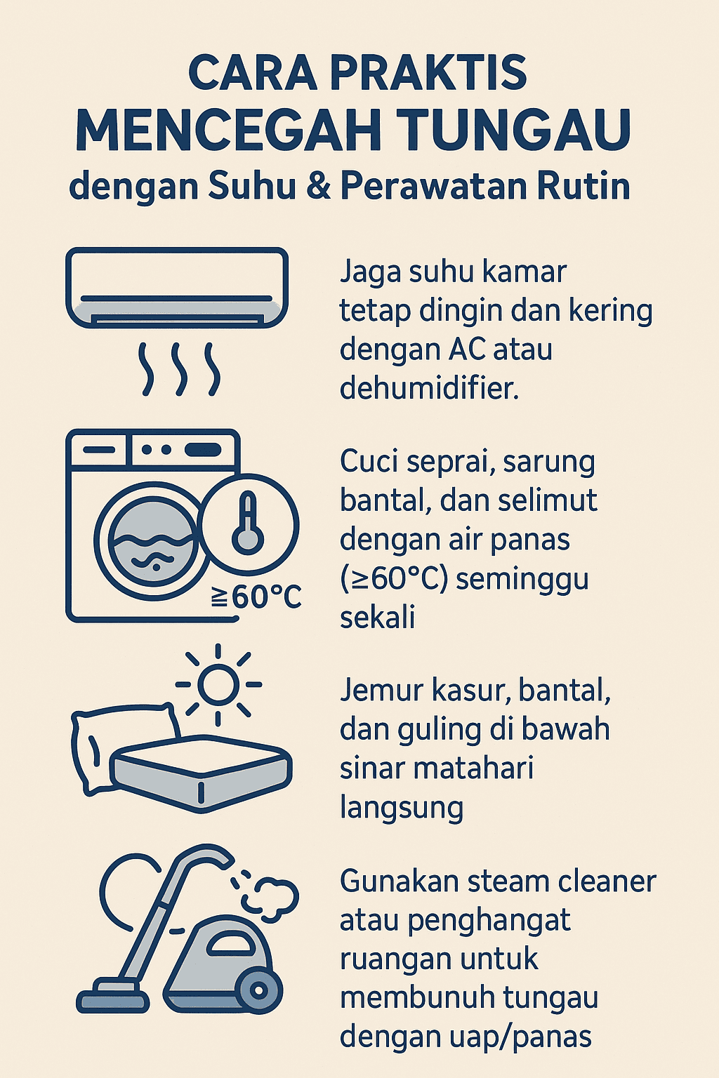 Cara Mencegah Tungau dengan Suhu dan Perawatan Rutin