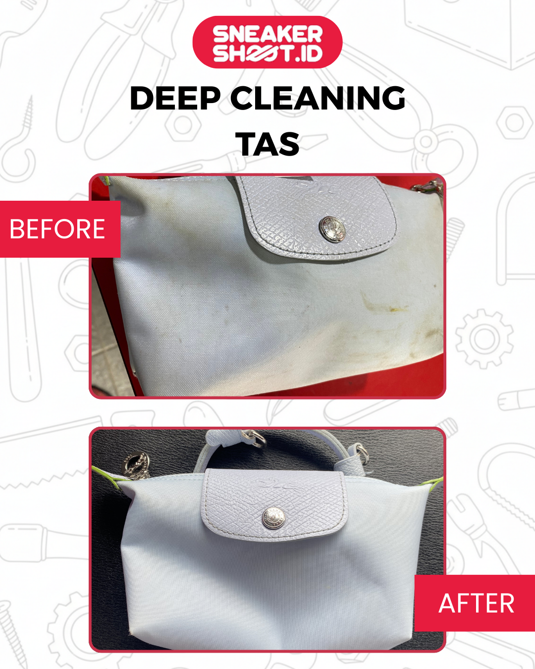 Before dan After Deep Cleaning Tas di sneakershoot.id