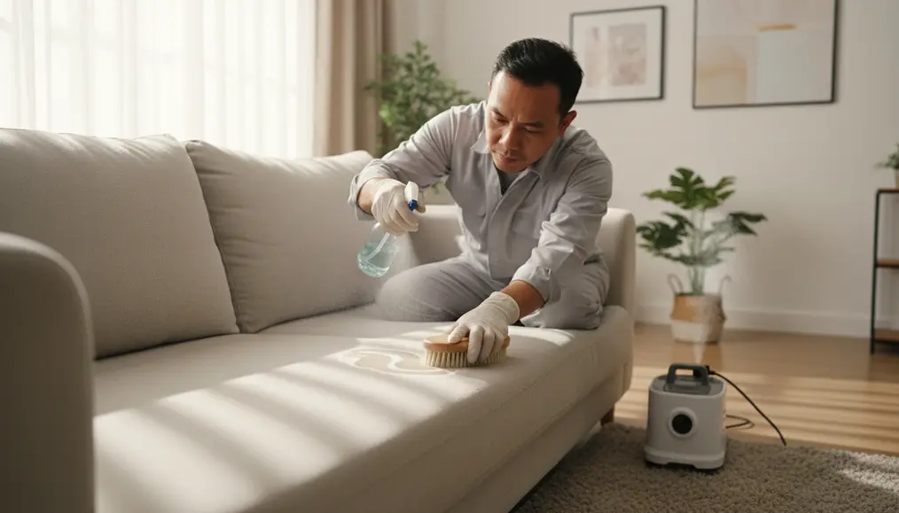 Metode Membersihkan dan Mendisinfeksi Noda Organik di Sofa