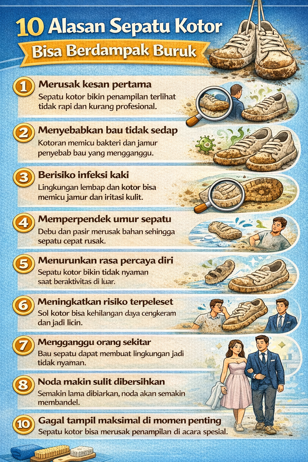 10 Alasan Sepatu Kotor Bisa Berdampak Buruk