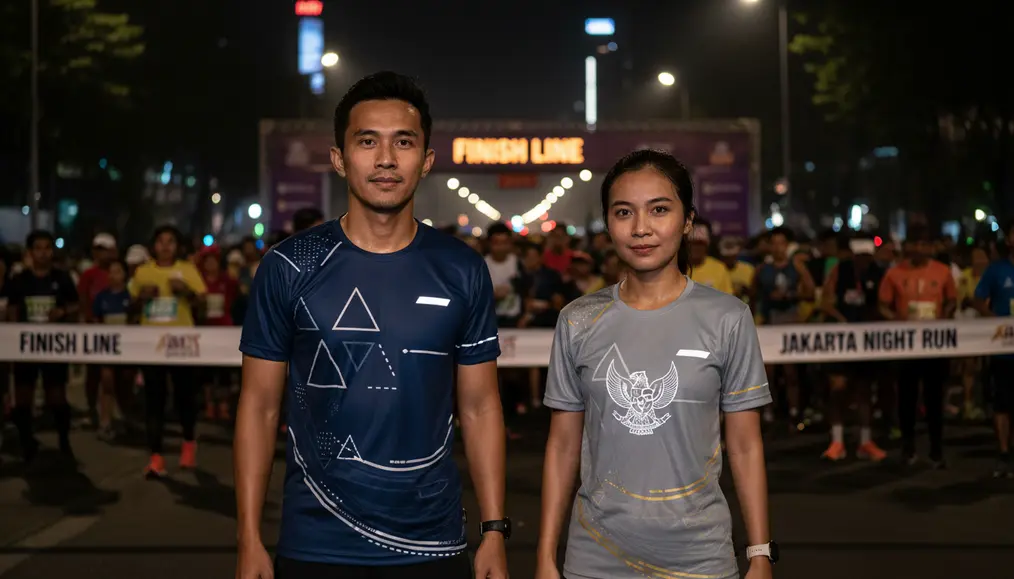 Desain Kaos untuk Event Lari Malam: Stylish & Memprioritaskan Keamanan Pelari