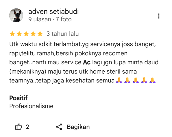 Testimoni Pelanggan Home Steril