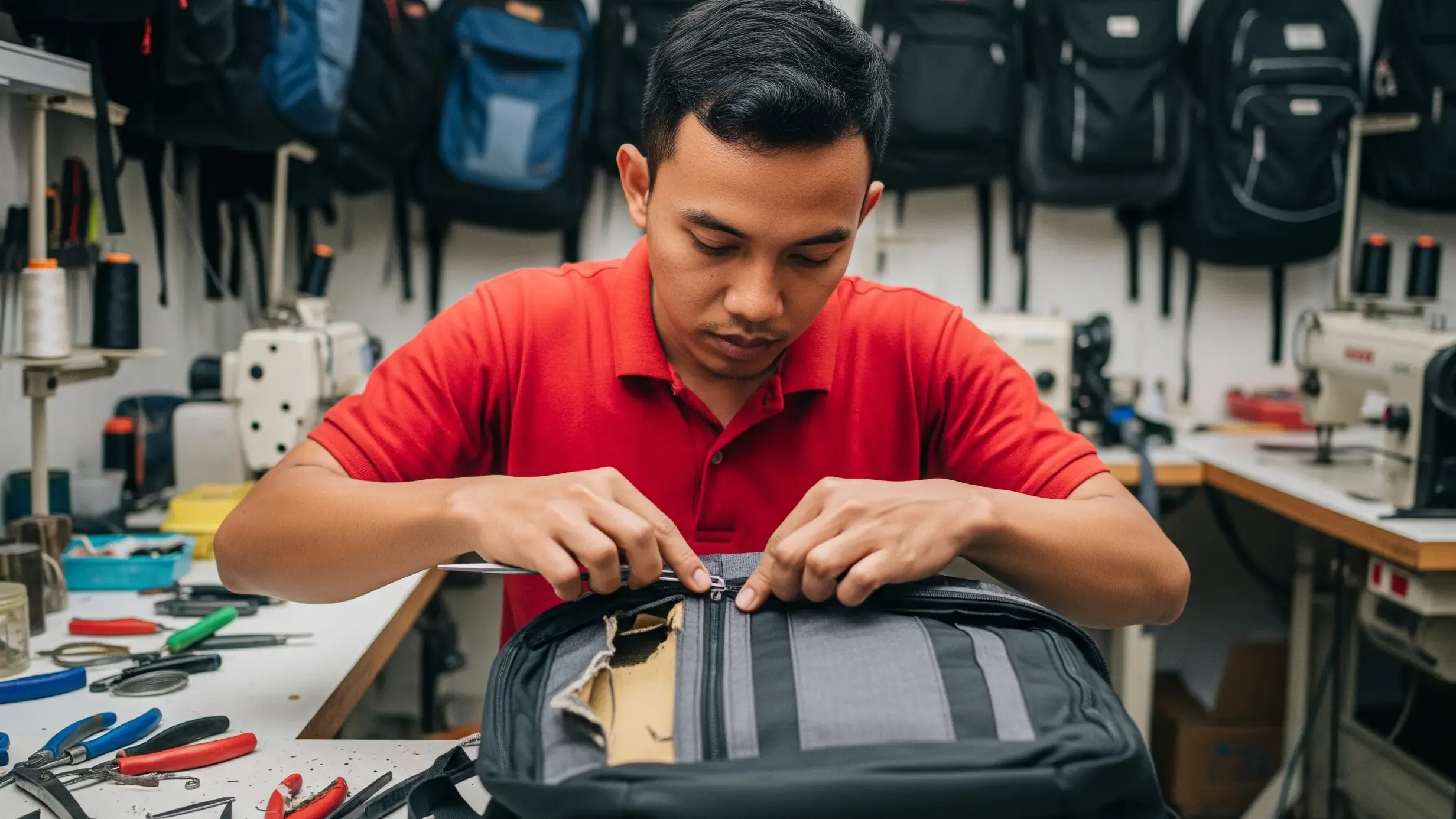 Perbaiki Tas Backpack Lama Jadi Seperti Baru Lagi