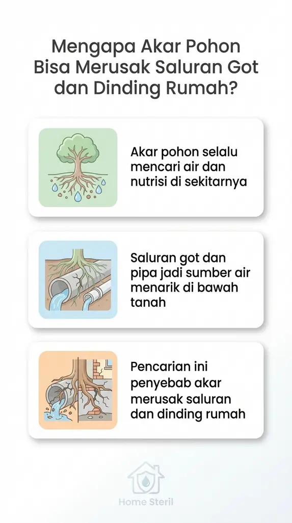 Mengapa Akar Pohon Bisa Merusak Saluran Got dan Dinding Rumah?