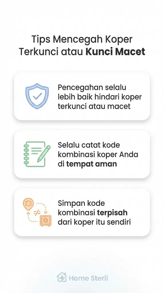 Tips Mencegah Koper Terkunci atau Kunci Macet