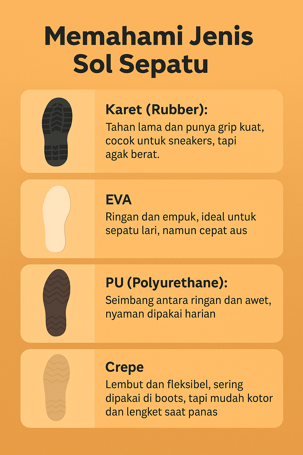Memahami Jenis Sol dan Lem Sepatu
