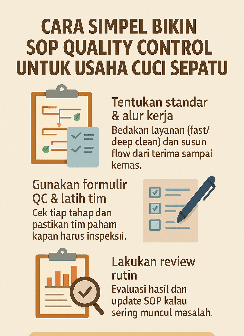 Infografik: Cara Simpel Bikin SOP Quality Control untuk Usaha Cuci Sepatu