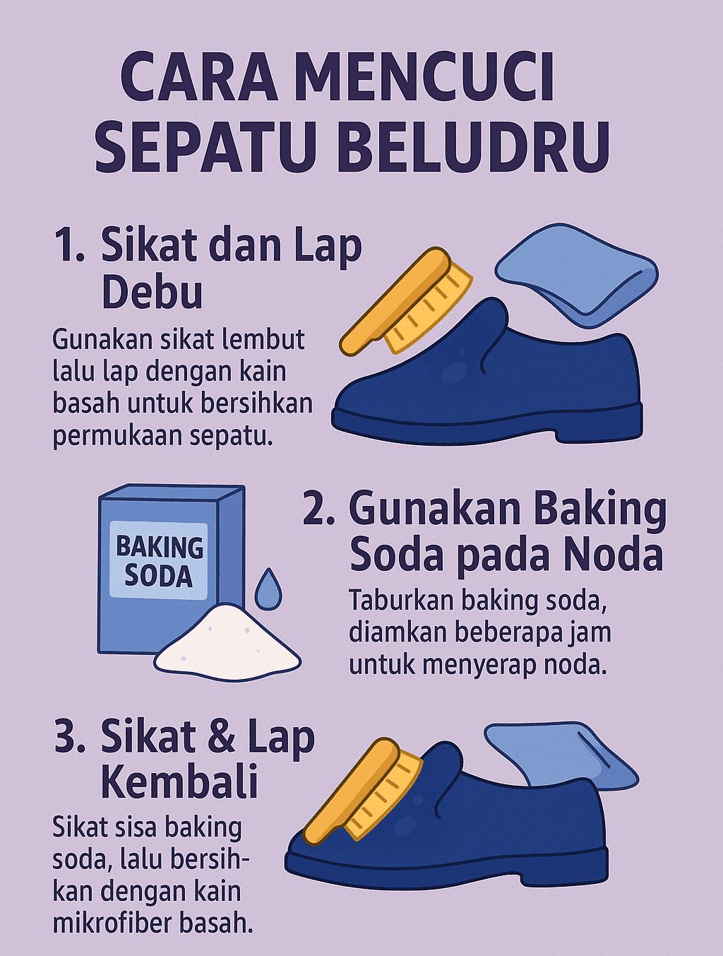 Infografik: Cara Menuci Sepatu Beludru