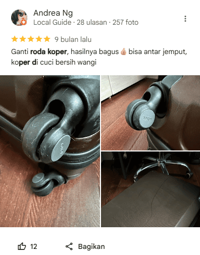 Review Pelanggan Reparasi Koper di Sneakershoot.id