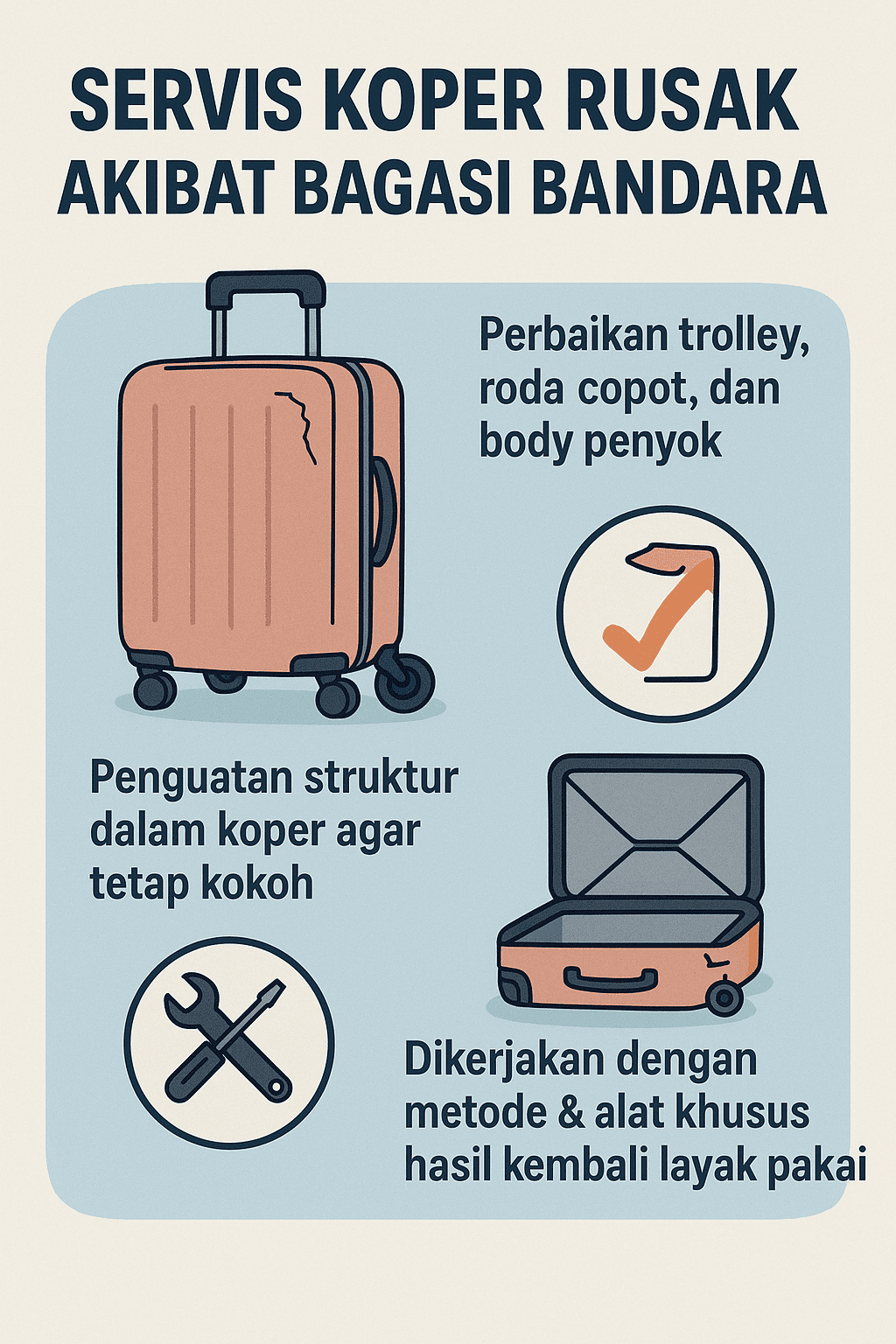 Infografik: Servis Koper Rusak Akibat Bagasi Bandara