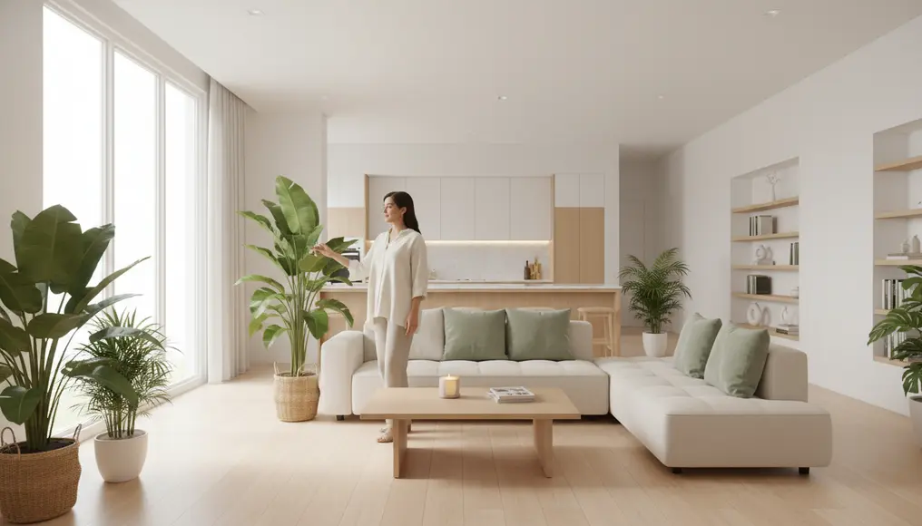 Desain Interior Ruang Utama: Ruang Tamu, Kamar Tidur & Dapur