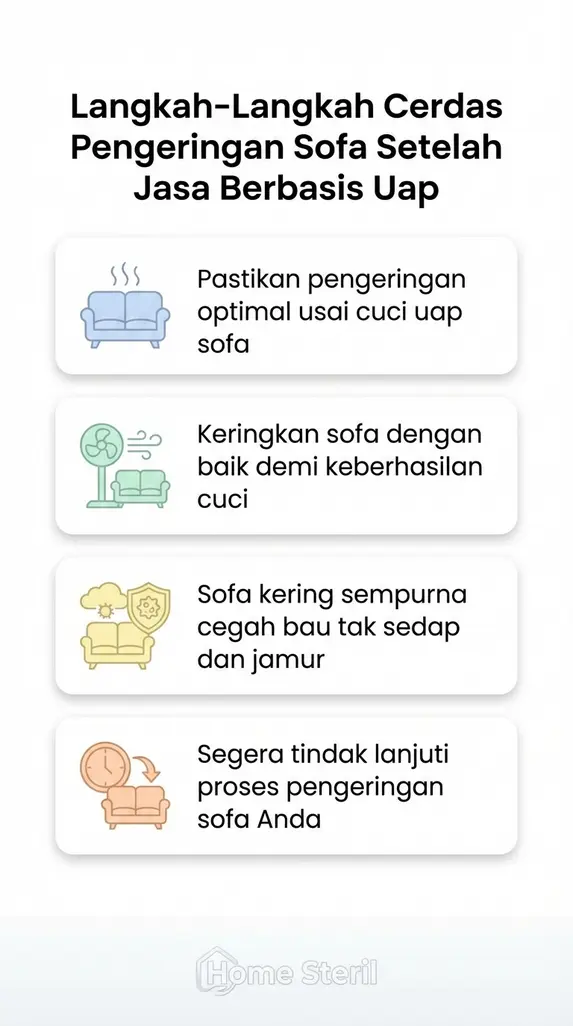 Langkah-Langkah Cerdas Pengeringan Sofa Setelah Jasa Berbasis Uap